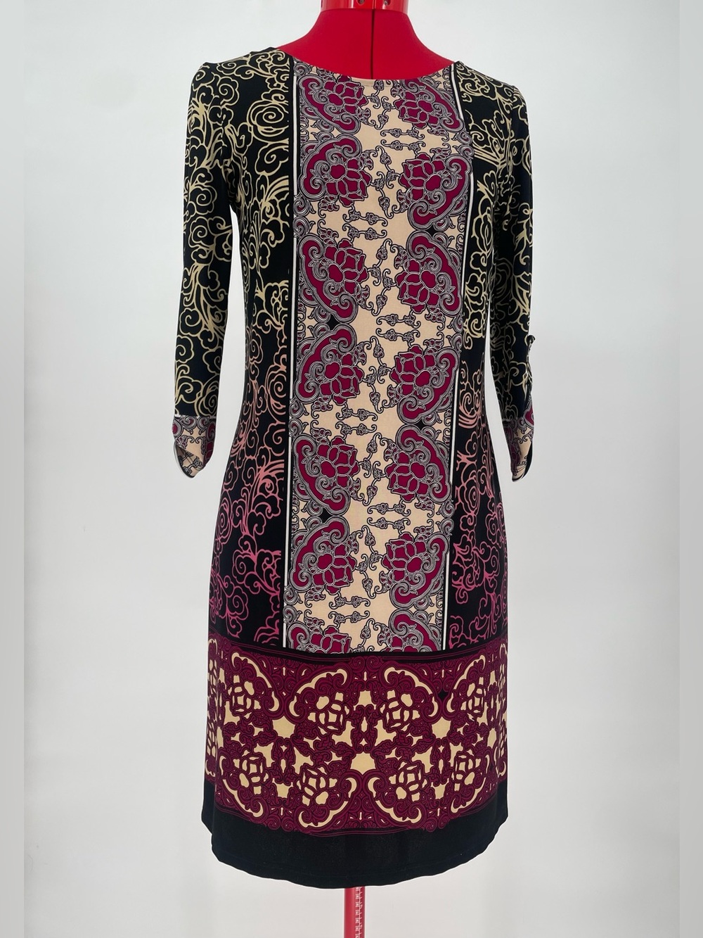 Y2K London Times Boho Floral Long Sleeve Comfortable Stretchy Shift Dress